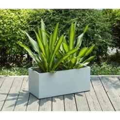 Bac A Fleurs En Fibre De Verre Style Ciment - 76 X 34 X 32 Cm - 80 L - Gris Clair -AMSCAN Soldes Magasin bac a fleurs en fibre de verre style ciment 76 x 34 x 32 cm 80 l gris clair 3584179045927 697654