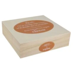 Boite A Chocolat - Bois - 24 X 24 Cm - Beige Et Marron