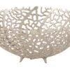 Bol Motif Corail En Métal Champagne Vaness D 35 Cm