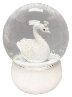 Boule à Neige Résine Blanc Cygne Floca D 10 Cm