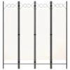 Cloison De Séparation 4 Panneaux Blanc Crème 160x180 Cm
