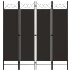 Cloison De Séparation 4 Panneaux Marron 160 X 180 Cm