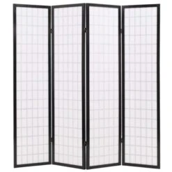 Cloison De Séparation 4 Panneaux Style Japonais 160x170 Cm Noir -AMSCAN Soldes Magasin cloison de separation 4 panneaux style japonais 160x170 cm noir 3666722849944 606848