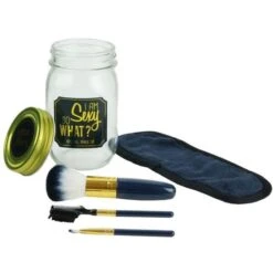 COSMETIC CLUB Coffret Maquillage En Bocal Mason Jar Beauté - 4 Pieces - Bleu -AMSCAN Soldes Magasin cosmetic club coffret maquillage en bocal mason jar beaute 4 pieces bleu 3664944068204 456444