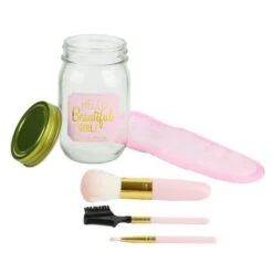 COSMETIC CLUB Coffret Maquillage En Bocal Mason Jar Beauté - 4 Pieces - Rose -AMSCAN Soldes Magasin cosmetic club coffret maquillage en bocal mason jar beaute 4 pieces rose 3664944068211 456440