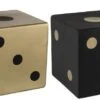 Cube Dés Déco Résine Noire Et Dorée Ysarg - Lot De 2