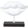 Sculpture Bouche Blanche Socle Marbre Noir 47 Cm