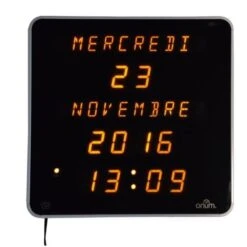 EPHEMERIS Horloge Calendrier Grands Caracteres DST 28 Cm Blanc