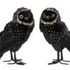 Hibou Plumes Noire Et Dorée Ysarg 10 Cm - Lot De 2