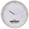HOME DECO Factory Horloge Murale Mappemonde - Contour Bois M8 HO2914