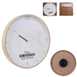 HOME DECO Factory Horloge Murale Mappemonde - Contour Bois M8 HO2914 -AMSCAN Soldes Magasin home deco factory horloge murale mappemonde contour bois m8 ho2914 3664944142256 487732