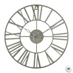 Horloge En Métal Vintage - Ø36,5 Cm - Gris