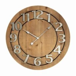 Horloge MDF Et Métal Hailey - Ø68 Cm - Marron