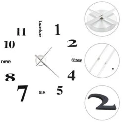 Horloge Murale 3D Design Moderne 100 Cm XXL Noir