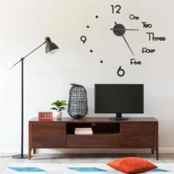 Horloge Murale 3D Design Moderne Noir 100 Cm XXL