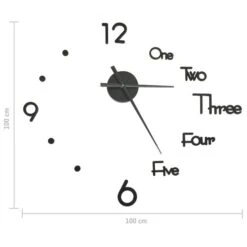 Horloge Murale 3D Design Moderne Noir 100 Cm XXL -AMSCAN Soldes Magasin horloge murale 3d design moderne noir 100 cm xxl 8720286137772 967007