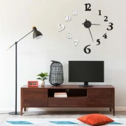 Horloge Murale 3D Design Moderne Noir Et Blanc 100 Cm XXL