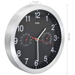 Horloge Murale à Quartz Hygromètre Et Thermomètre 30 Cm Noir -AMSCAN Soldes Magasin horloge murale a quartz hygrometre et thermometre 30 cm noir 3666722530316 551086