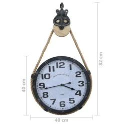 Horloge Murale Avec Corde Noir Et Marron 40x8x82 Cm Fer Et MDF -AMSCAN Soldes Magasin horloge murale avec corde noir et marron 40x8x82 cm fer et mdf 8720286062098 954299