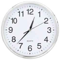 Horloge Murale Avec Mouvement à Quartz 36 Cm Argenté