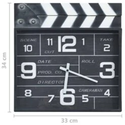 Horloge Murale De Cinéma Noir 33x5x34 Cm Métal Et MDF -AMSCAN Soldes Magasin horloge murale de cinema noir 33x5x34 cm metal et mdf 8720286062128 847556