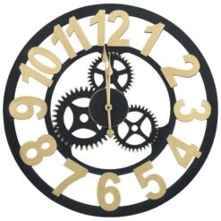Horloge Murale Doré Et Noir 70 Cm MDF -AMSCAN Soldes Magasin horloge murale dore et noir 70 cm mdf 8720286061985 847549