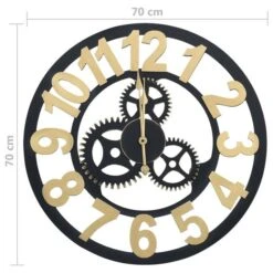 Horloge Murale Doré Et Noir 70 Cm MDF -AMSCAN Soldes Magasin horloge murale dore et noir 70 cm mdf 8720286061985 847551