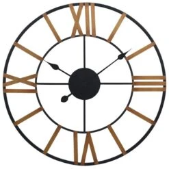 Horloge Murale Doré Et Noir 70 Cm Métal -AMSCAN Soldes Magasin horloge murale dore et noir 70 cm metal 8720286061893 954218