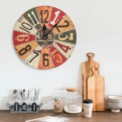 Horloge Murale Multicolore 30 Cm MDF