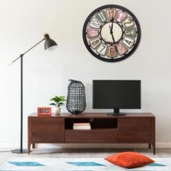 Horloge Murale Multicolore 80 Cm MDF