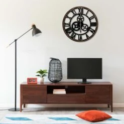 Horloge Murale Noir 60 Cm MDF