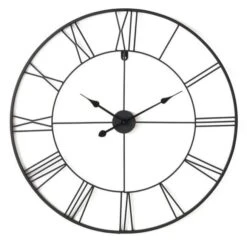 Horloge Murale Ronde Métal Noir Navor D 80 Cm