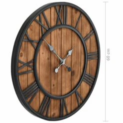Horloge Murale Vintage à Quartz Bois Et Métal 60 Cm XXL -AMSCAN Soldes Magasin horloge murale vintage a quartz bois et metal 60 cm xxl 3666722530514 550969