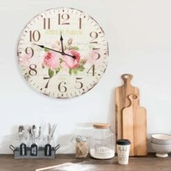 Horloge Murale Vintage Fleur 60 Cm