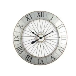 IRON Horloge Murale Effet Métal - Acier - Ø80x5 Cm