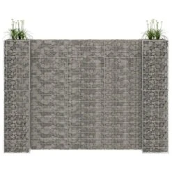 Jardinière à Gabion En H Fil D'acier 260x40x180 Cm