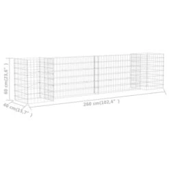 Jardinière à Gabion En H Fil D'acier 260x40x60 Cm -AMSCAN Soldes Magasin jardiniere a gabion en h fil d acier 260x40x60 cm 3666722506236 615802