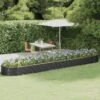 Jardinière Acier Enduit De Poudre 507x100x36 Cm Anthracite