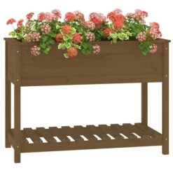 Jardinière Avec étagère Marron Miel 111,5x54x81 Cm Bois De Pin -AMSCAN Soldes Magasin jardiniere avec etagere marron miel 111 5x54x81 cm bois de pin 3666722898607 1487421