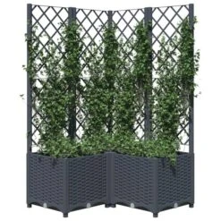 Jardinière Avec Treillis Gris Foncé 80x80x136 Cm PP -AMSCAN Soldes Magasin jardiniere avec treillis gris fonce 80x80x136 cm pp 3666722840491 1346179
