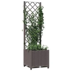 Jardinière Avec Treillis Marron 40x40x136 Cm PP -AMSCAN Soldes Magasin jardiniere avec treillis marron 40x40x136 cm pp 3666722840576 1366006