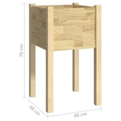 Jardinière D'extérieur 40x40x70 Cm Bois De Pin Massif -AMSCAN Soldes Magasin jardiniere d exterieur 40x40x70 cm bois de pin massif 3666722122535 1354630