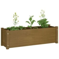 Jardinière D'extérieur Marron Miel 100x31x31 Cm Bois De Pin -AMSCAN Soldes Magasin jardiniere d exterieur marron miel 100x31x31 cm bois de pin 3666722840484 1457570