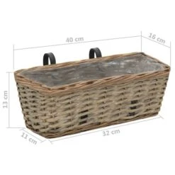 Jardinière De Balcon 2 Pcs Osier Avec Doublure En PE 40 Cm -AMSCAN Soldes Magasin jardiniere de balcon 2 pcs osier avec doublure en pe 40 cm 3666722499231 627594
