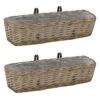 Jardinière De Balcon 2 Pcs Osier Avec Doublure En PE 60 Cm