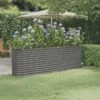 Jardinière De Jardin Acier Enduit De Poudre 224x40x68 Cm Gris
