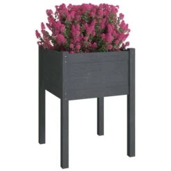 Jardinière Gris 50x50x70 Cm Bois De Pin Massif -AMSCAN Soldes Magasin jardiniere gris 50x50x70 cm bois de pin massif 3666722143882 1302756