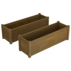 Jardinières 2 Pcs Marron Miel 100x31x31 Cm Bois De Pin Massif -AMSCAN Soldes Magasin jardinieres 2 pcs marron miel 100x31x31 cm bois de pin massif 3666722143974 1302663