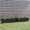Jardinières 2 Pcs Noir 100x31x31 Cm Bois De Pin Massif