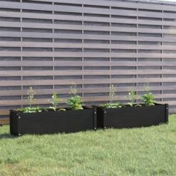 Jardinières 2 Pcs Noir 100x31x31 Cm Bois De Pin Massif